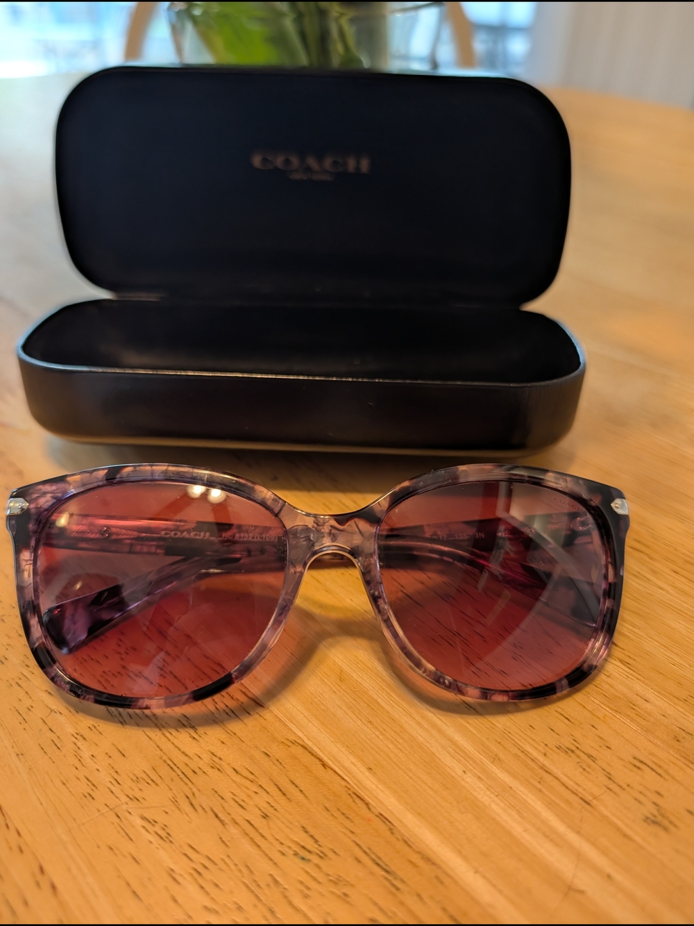 COACH Women's Purple Tinted Sunglasses with Case - Picture 2 of 10